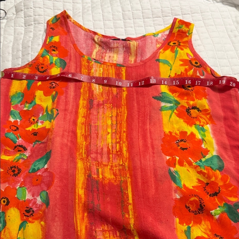 Jams World Vibrant Floral Tank Top - Red, Yellow, and Green - Picture 5 of 7